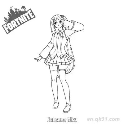 Free printable Hatsune Miku 02 Coloring Page - Free PDF Printable Fortnite Coloring Sheets coloring page